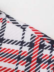 Manfinity Homme Loose Fit Men's Plaid Print Drop Shoulder Shacket - Multicolor - View 4