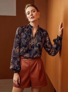 MOTF PREMIUM 佩斯利雪纺衬衫 - 彩色 - 查看 7