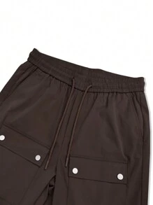 Manfinity Hypemode Men Flap Pocket Side Cargo Pants - Coffee Brown - View 6