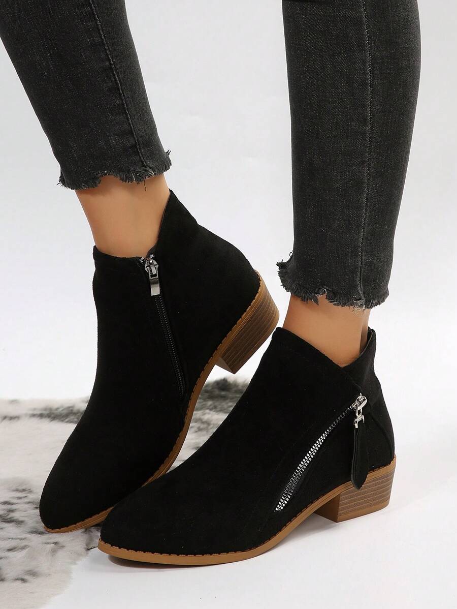 Women's Fashion Boots - Black - View 1