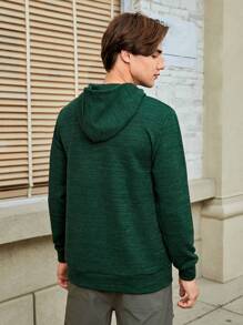 In My Nature Men Solid Outdoor Hoodie - Army Green - View 2