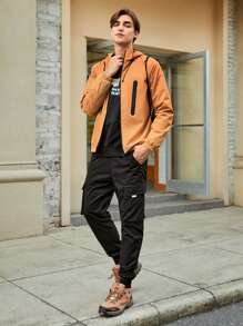 In My Nature Men 1pc Zip Up Hooded Outdoor Jacket