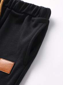 SHEIN Bộ 3 áo len cổ cao dệt kim thường ngày cho bé trai, quần chạy bộ dệt kim và áo vest đệm lông cừu, dày - Nhiều màu - Xem 7