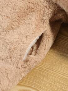 SHEIN 男小童3D耳朵設計連帽珊瑚絨夾克