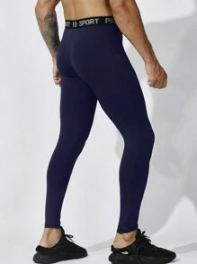 Manfinity Sport Corelite Men 3pcs Letter Graphic Sports Tights With Phone Pocket