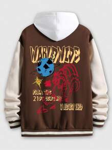 ROMWE MEN Street Life Các bạn Đồ họa Chữ cái Hai âm Áo khoác Đại học Không có áo Hoodie - Nhiều màu - Xem 1