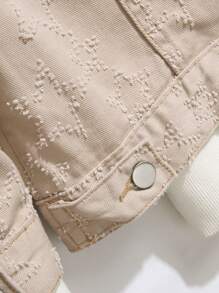 Manfinity Homme Men Flap Pocket Denim Jacket Without Hoodie - Khaki - View 7