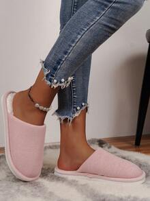 女性靜音拖鞋適用於室內家庭使用,防滑軟底,四 - 粉色 - 查看 3