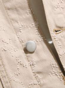 Manfinity Homme Men Flap Pocket Denim Jacket Without Hoodie - Khaki - View 3