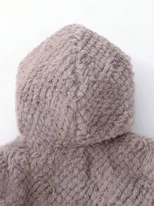 Ung pojke Dragkedja Huva Fluffig Fjäderbeklädnad - Multifärgad - Visa 3