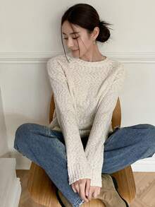 DAZY Jersey unicolor de manga raglán - Beis - Ver 4