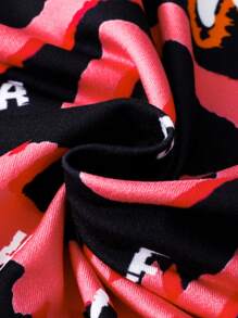 SHEIN 男孩標語圖案T恤 - 黑色 - 查看 3