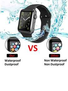 9d Anti-blue Light Smart Watch Screen Protector Compatible With Apple Watch, Easy To Apply With Scraper - Black - View 4