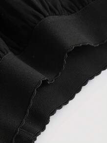 SHEIN MOD Solid Mesh Overlay Skirt - Black - View 3