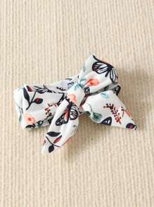 SHEIN 5pcs Baby Girls Floral Print Footed Sleep Jumpsuit & 1pair Gloves & 1pair Gloves & 1pc Bib & 1pc Wrap Blanket - Multicolor - View 5