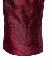 Manfinity AFTRDRK Men Jacquard Button Up Shirt - Burgundy - View 4