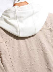 Manfinity Homme Men Flap Pocket Denim Jacket Without Hoodie - Khaki - View 4