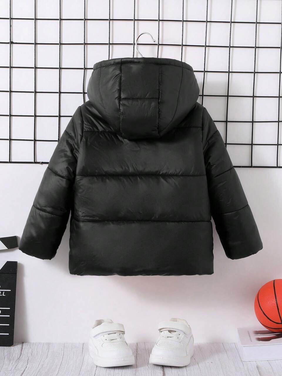 Baby Boy 1pc Two Tone Hooded Padded Coat