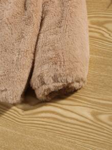 SHEIN 男小童3D耳朵設計連帽珊瑚絨夾克