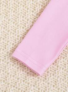 SHEIN Leap Crew Tween Girl Heart & Butterfly Print Tee & Pants Snug Fit PJ Set - Baby Pink - View 8