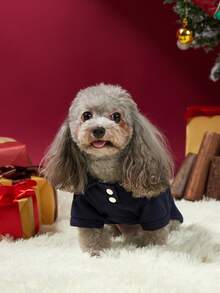 Alice Dog Clothes, Comfortable Polo Style Shirt For Spring, Summer And Autumn Seasons - Navy Blue - View 2