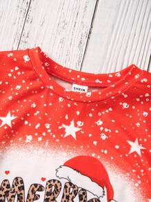 SHEIN Garota Jovem Impressão De Natal Camiseta