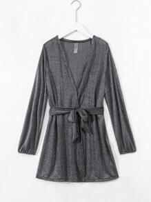 SHEIN Swim Summer Solid Belted Kimono