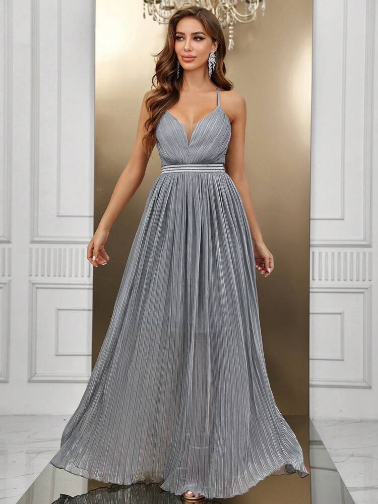 Plisse Formal Dress
