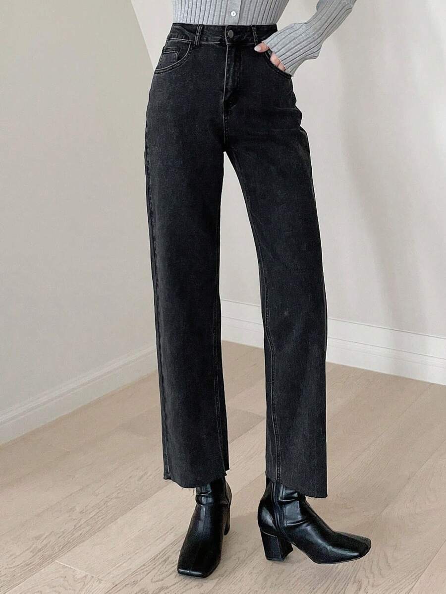 FRIFUL Straight Leg Jeans - Black - View 1