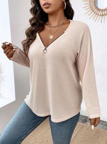 Calvaya Plus Half Zip Raglan Sleeve Tee