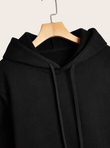 Manfinity Homme Nam Đồ họa Chữ cái Túi kangaroo Dây rút Hoodie - màu đen - Xem 5