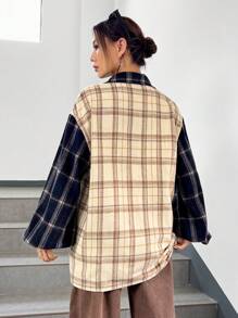 SHEIN EZwear In kẻ sọc Thả vai Túi có nắp áo - Nhiều màu - Xem 2