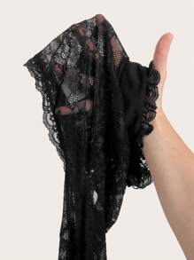 ROMWE PUNK Floral Lace Super Crop Top Without Cami