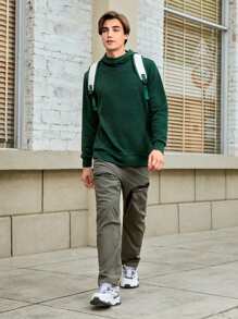 In My Nature Men Solid Outdoor Hoodie - Army Green - View 4