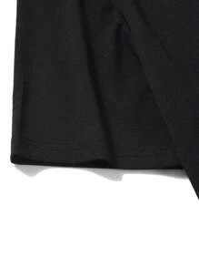 ROMWE MEN Street Life 男士字母人物圖案T恤 - 黑色 - 查看 3