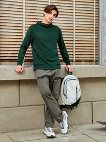 In My Nature Men Solid Outdoor Hoodie - Army Green - View 6