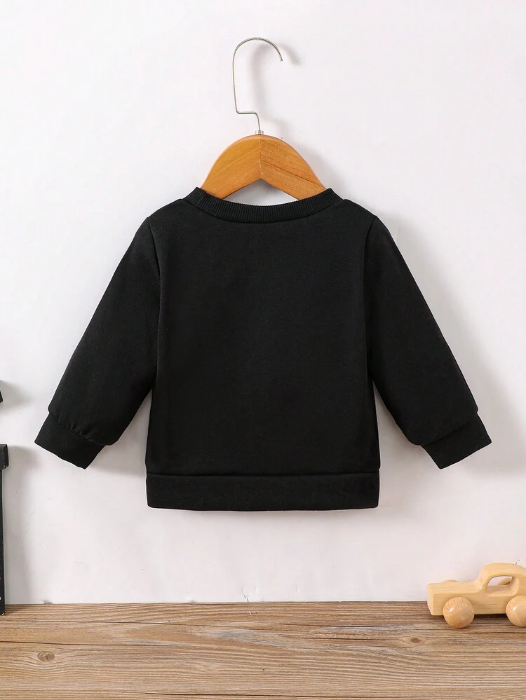 Baby Boy Fire & Letter Graphic Sweatshirt