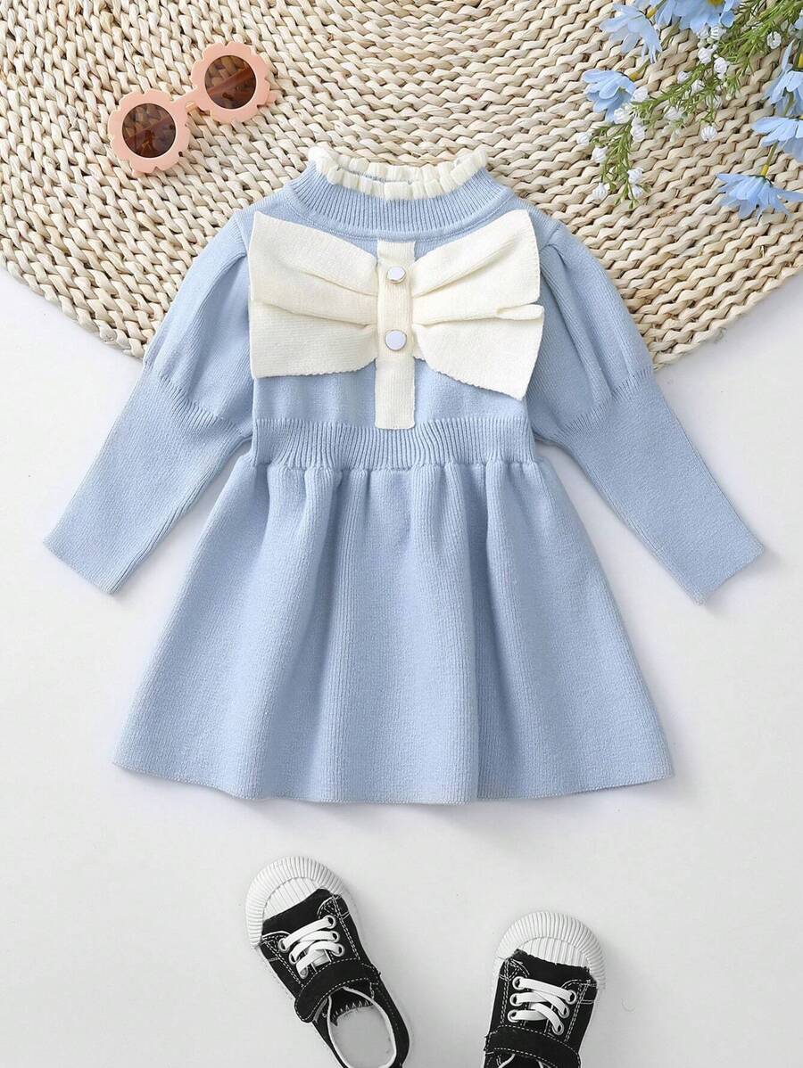 Áo len bé gái - Màu xanh lam - Xem 1