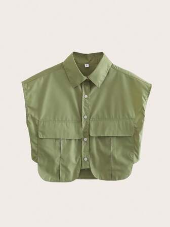 翻蓋細節前紐扣襯衫