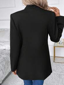 SHEIN Clasi Abrigo con cuenta de perla con parte delantera abierta