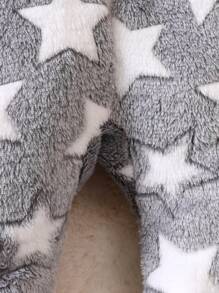 Baby Boy Star Pattern Hooded Teddy Jumpsuit - Multicolor - View 7