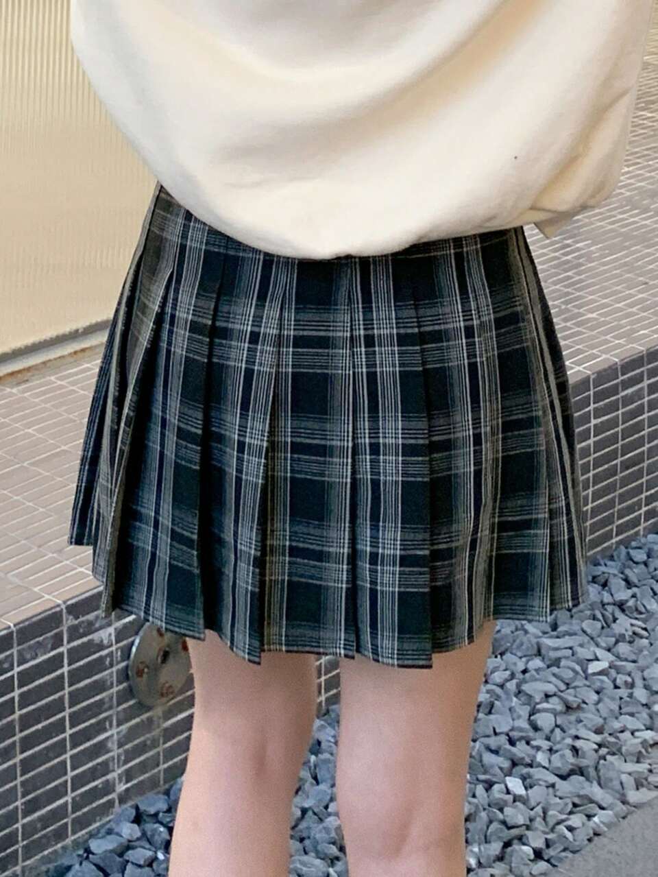 Plaid Print Pleated Skirt