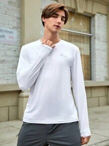 Manfinity Sport Corelite Men Letter Graphic Outdoor Tee - White - View 8