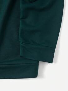 EURMUSE Letter Graphic Thermal Lined Sweatshirt - Green - View 4