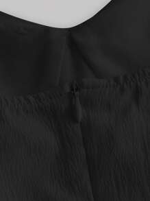 SHEIN MOD Solid Fold Pleated Cami Dress - Black - View 4