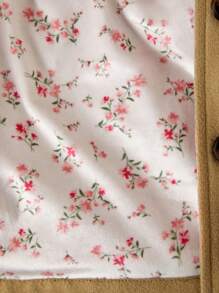 SHEIN Baby Girl Button Front Hooded Overcoat - Apricot - View 5