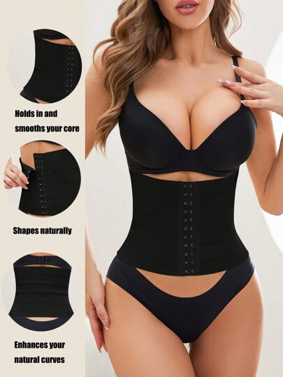 Sous-vêtements femme en tissu tricoté noir confortable et contrôlant le ventre, gaine de taille