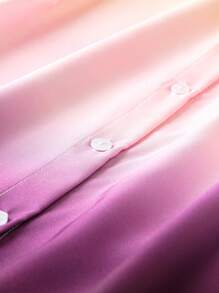 SHEIN LUNE Plus Ombre Shirt & Wide Leg Pants - Multicolor - View 4