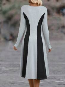 EMERY ROSE 撞色紐扣細節T恤洋裝 - 彩色 - 查看 2