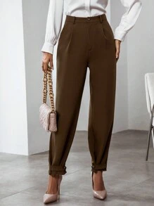 Chiquease Chất rắn Túi nghiêng Quần tây - Cà phê nâu - Xem 4